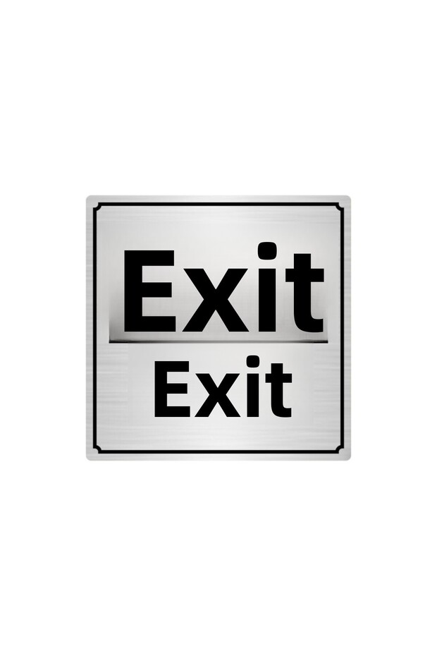 Exit Exit Metal Directional Sign Silver Color 20X20 cm