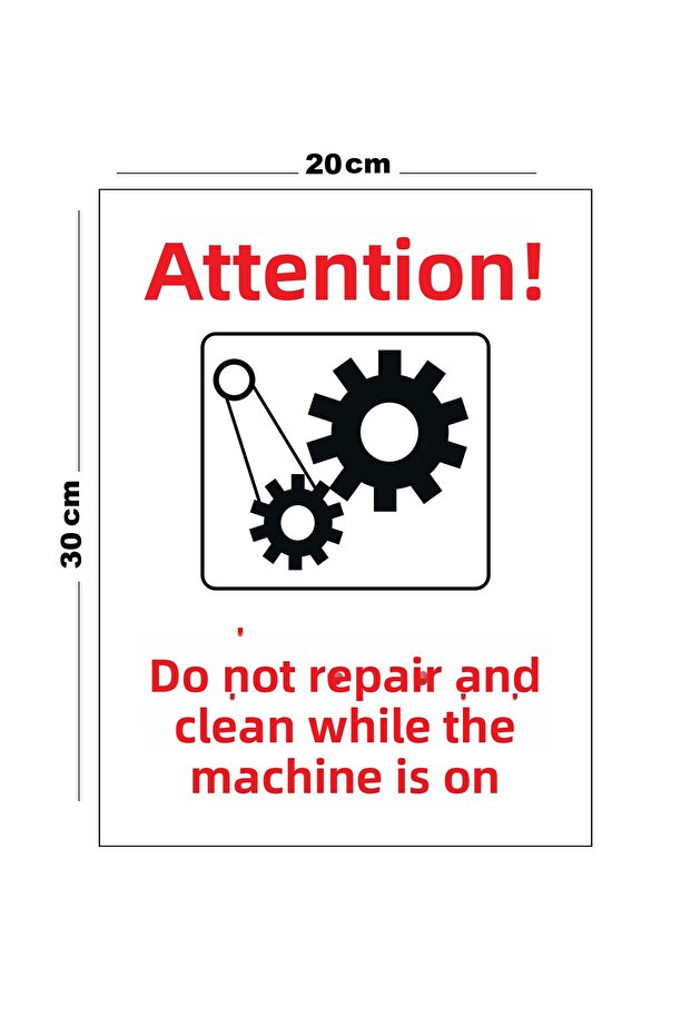 Metal Attention Machinery Do Not Repair and Clean While Working Warning Sign Directional Sign