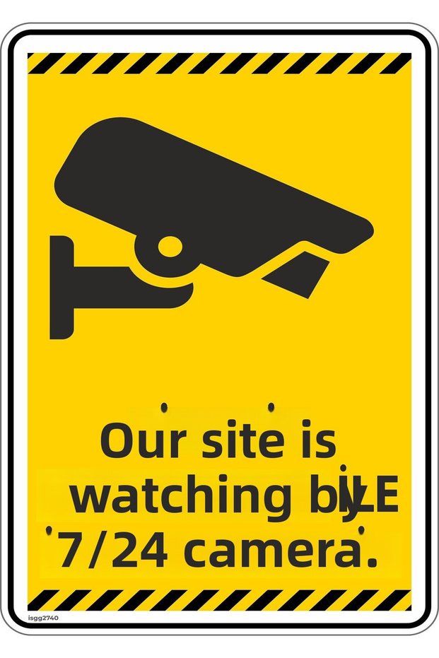 15X20Cm/Phosphor Composite/Our Site Is Monitored by Cameras 24/7/V3-2