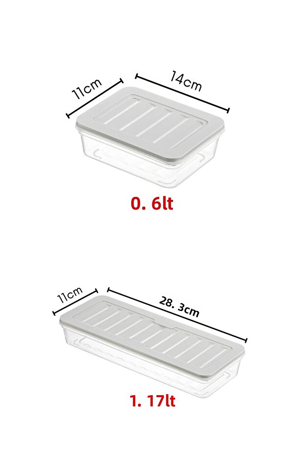 Gray Set of 6 - Freshbox Storage Container Suitable for Microwave and Diffraction - 7