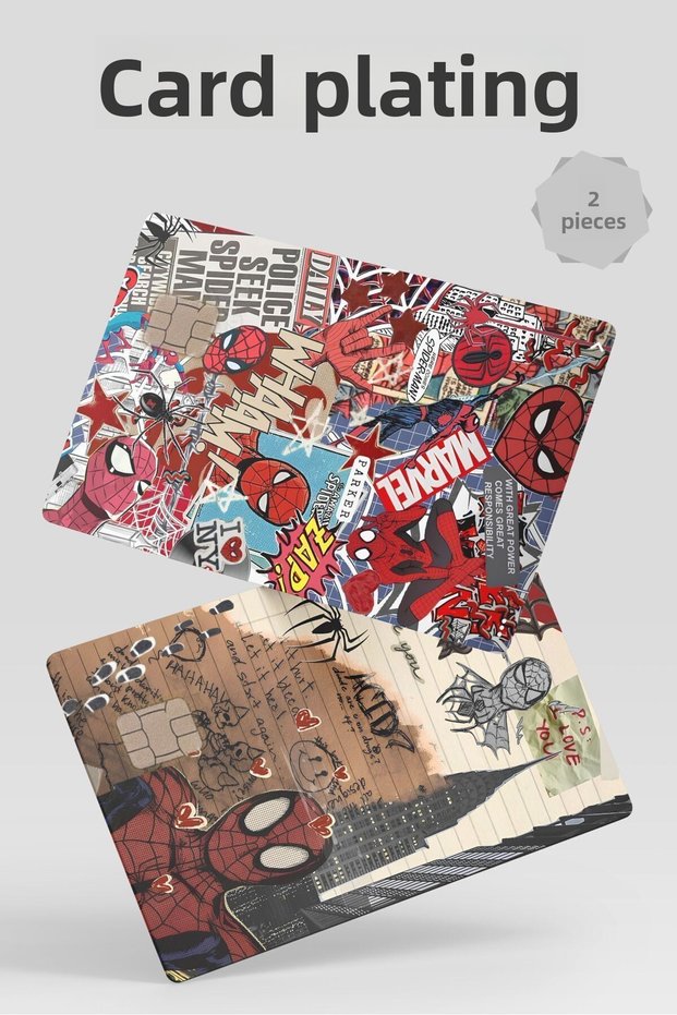 Poster Themed 2-Piece Spiderman Spiderman Card Covering Sticker Credit/Bank Card Covering