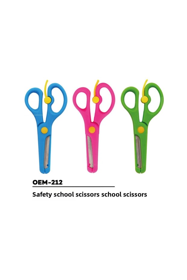 Student Scissors Green And Blue Protected Stainless Steel