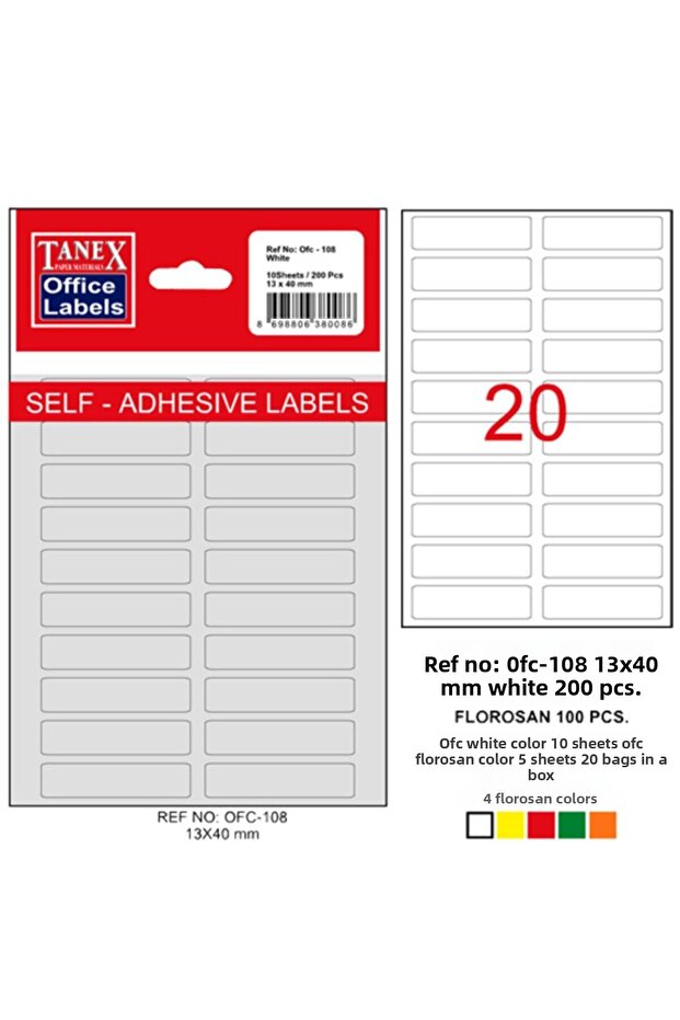 White Ofc-108 Office Label - 1081010