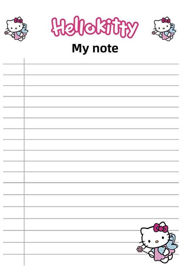 Hello Kity Planner Unlined Ruled and Checkered Notepad A5 Size Set of 3 - 4