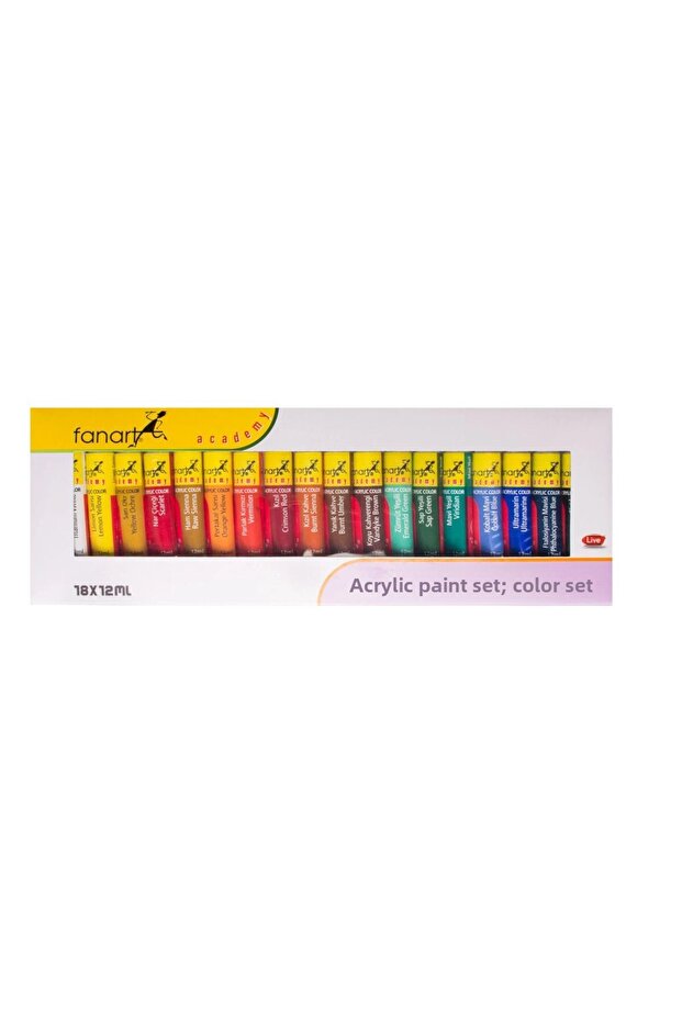 2000.S18 ACADEMY ACRYLIC PAINT SET 18X12ML / 18 PACK ACRYLIC PAINT