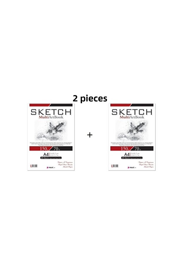 Foil Sketch Multiart A4 150 Gr.Sketchbook 25 Sheets Sketchbook - 2 Pieces - 1