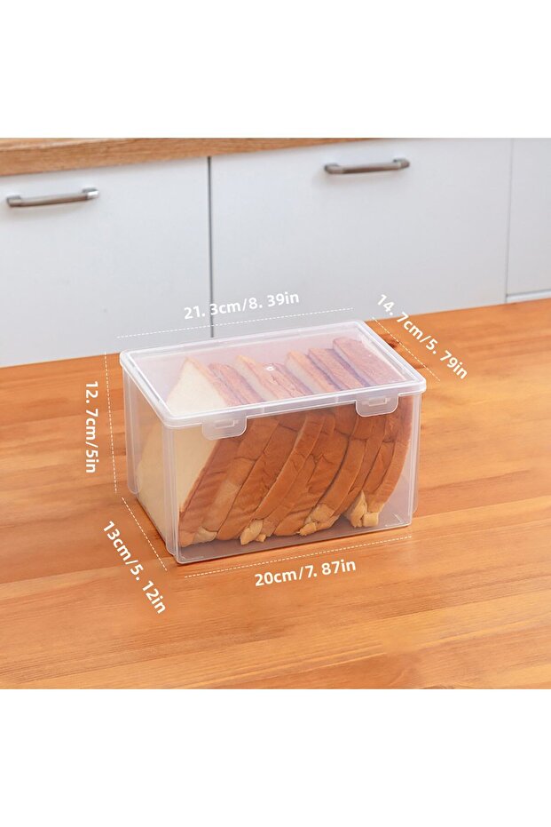 Bread Container Storage Box Dispenser Clear Lid Toast Cake Containers Air... - 6