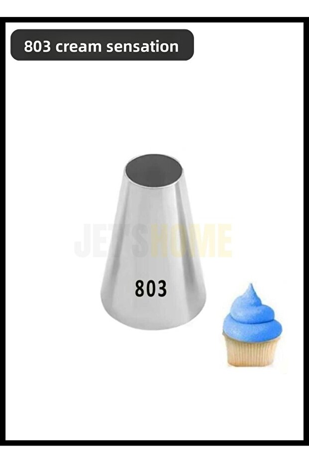 803 Round Cream Tip Cupcake Pastry and Cheesecake Decorating Tip Large Stainless Steel 2.4X0.9X4.5 cm