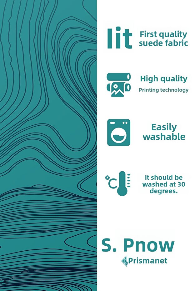 مفرش المائدة عداء من جلد الغزال بنمط موجة فيروزي - 3