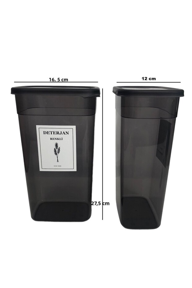 4 Pieces Anthracite Detergent Box Storage Container 3200 Ml and 2000 Ml Colored and White Detergent Box - 5