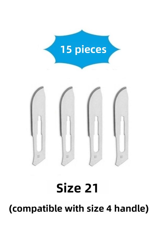 Pack of 15 Number 21 Wooden Sculpture Carving Art Replacement Blade. Plug-In Type (Compatible with Sapa Number 4)