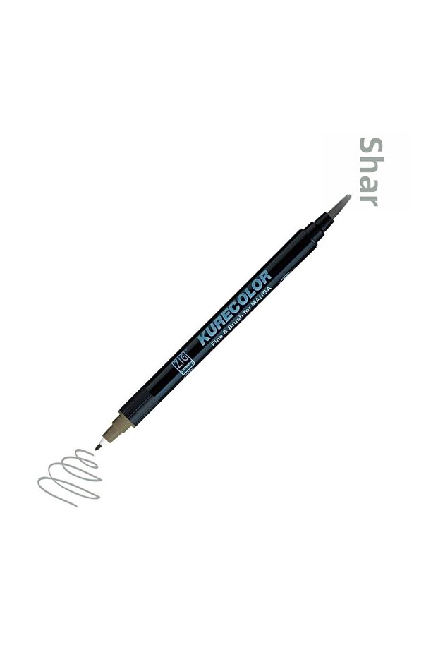 Kurecolor Mangaka Fine&Brush Double Sided Pen Cnkc-2200 No 845 Green Gray