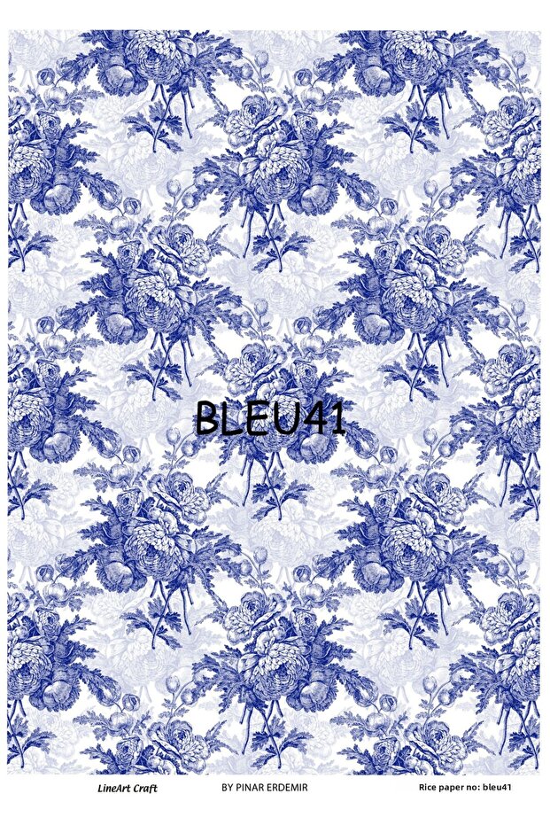 ورق ديكوباج نحاسي - موديل BLUE41، 29X42 سم