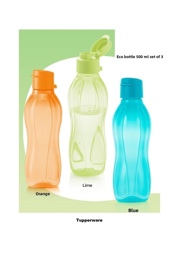 زجاجة مياه Eco سعة 500 مل مكونة من 3 قطع - غطاء عملي - 1