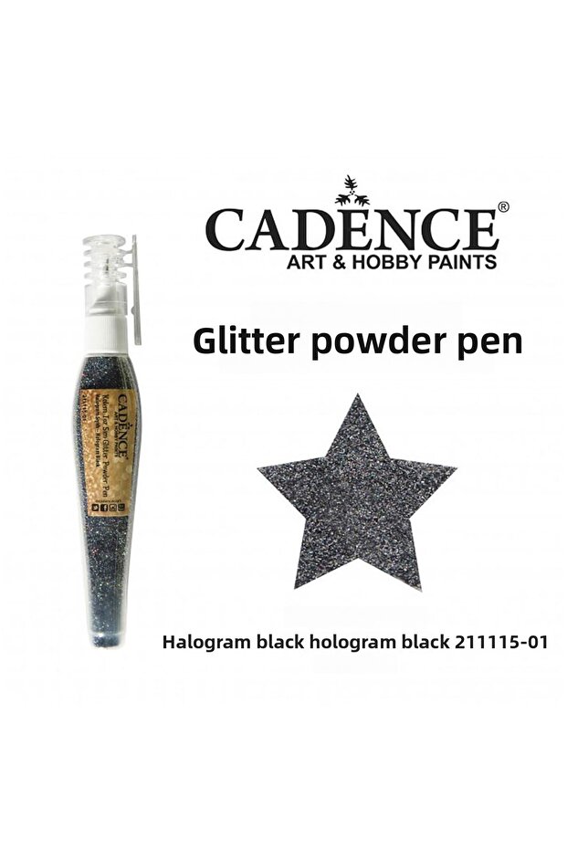 Pen powder glitter 211115-01 hologram black 10gr