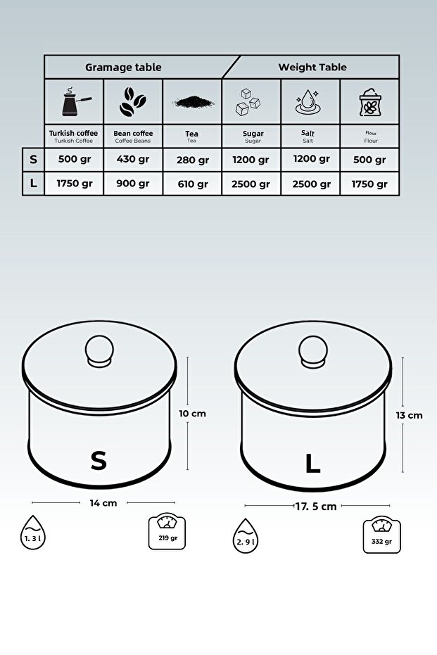 Elegance Pattern Metal Storage Container Set - Set of 2 (1.3 Lt - 2.9 Lt) Erb53V5 - 4