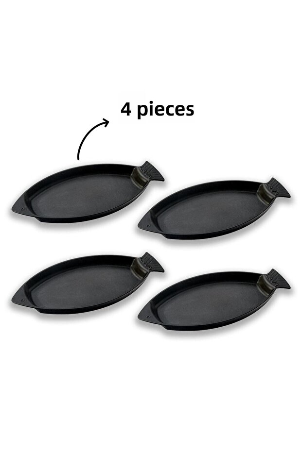 Fish Plate Casting Set - Set of 4 Without Handle Size 15X24Cm - 1