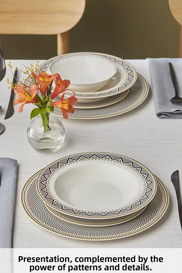 Elegance Bone Globe 24-Piece Dining Set for 6 People - 7
