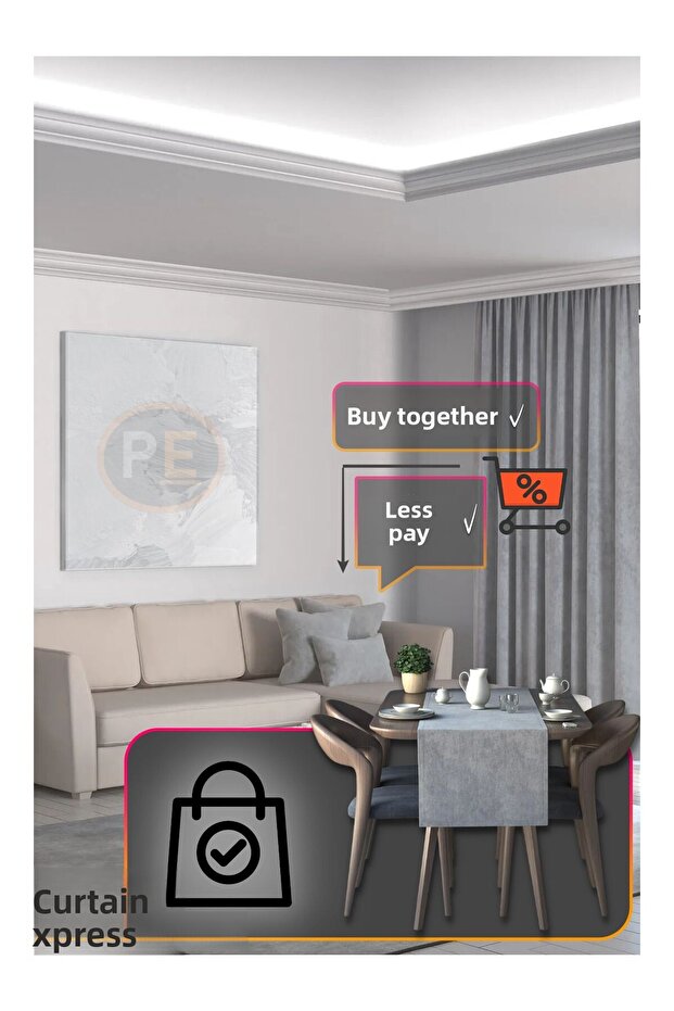 Soft Concept Velvet Texture Silver Grey Runner - 2