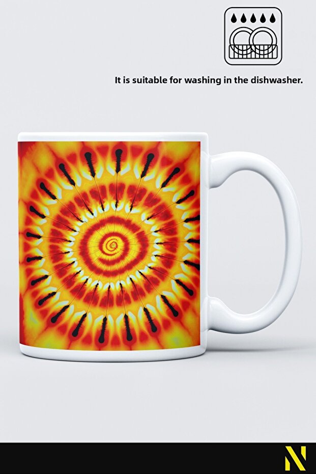 Batik Patterned Colorful Mug – 330 ml Mug |   Stylish and Durable Design - 1