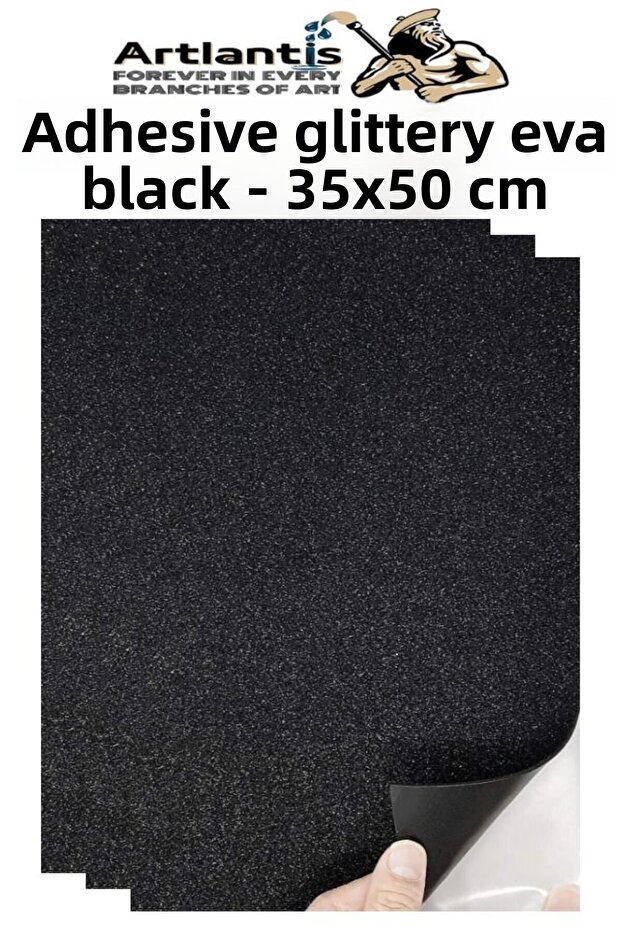 Black Adhesive Glitter Eva 35X50 cm 3 Pieces Glitter Adhesive Eva Sponge School Nursery Kindergarten Handicraft Meat