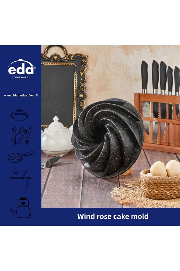 Casting Wind Rose Cake Mold 26 Cm - 3