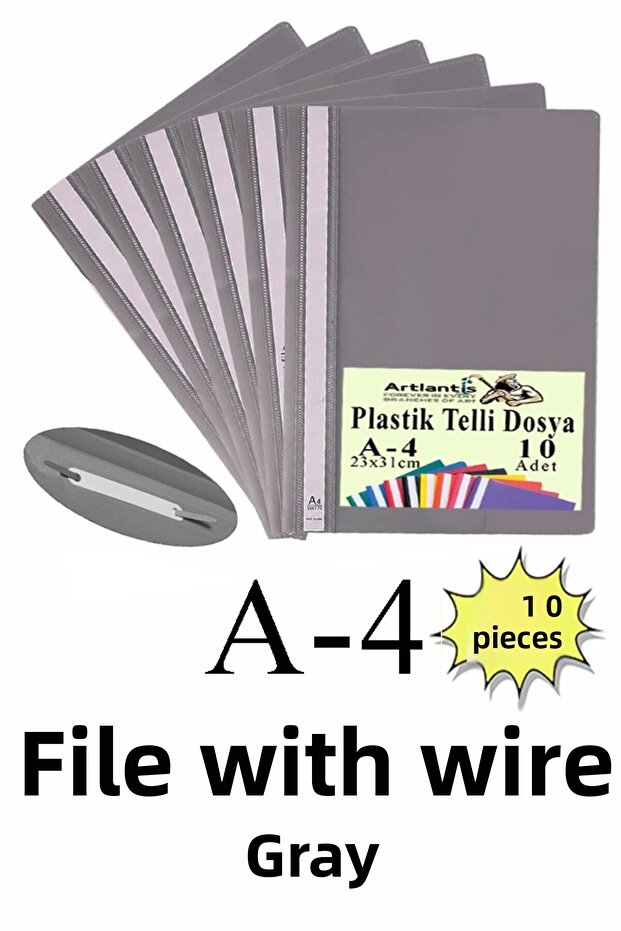 Wire File Plastic A4 10 pcs 1 Pack Compatible with Bag Files Economic Quality Transparent Cover Wire Dos