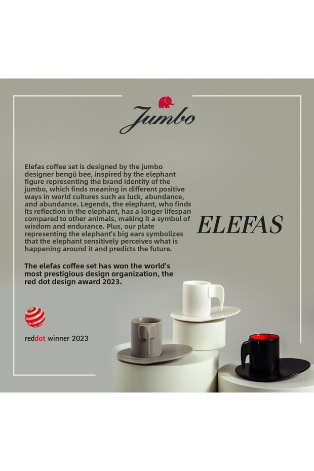 طقم كوب فردي باللون الرمادي من Elefas - 6