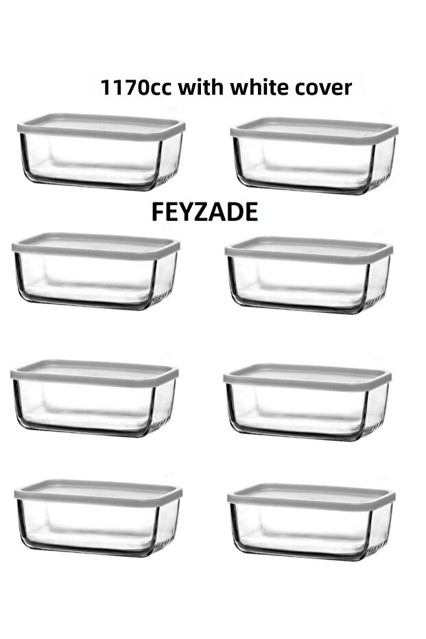 Feyzade Cube Breakfast Storage Container Set 8 Pieces 1170Cc (Cub-238)