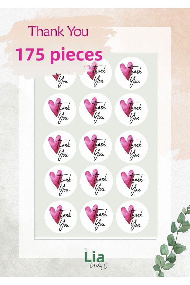 Thank You Thank You Sticker Set 3 cm 175 Pieces