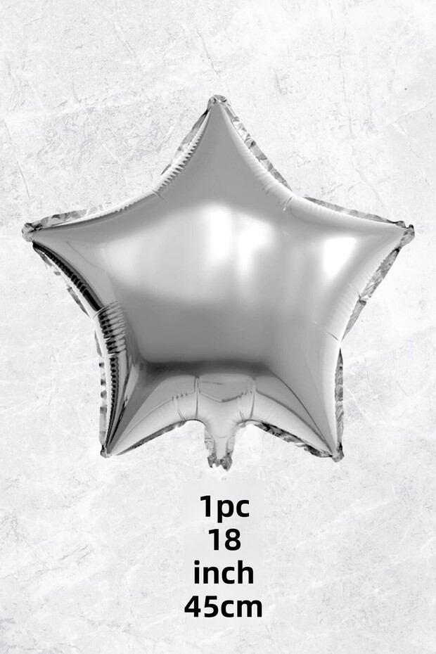 Star Balloon Silver Star Foil Balloon 18" 45cm - 1 Piece
