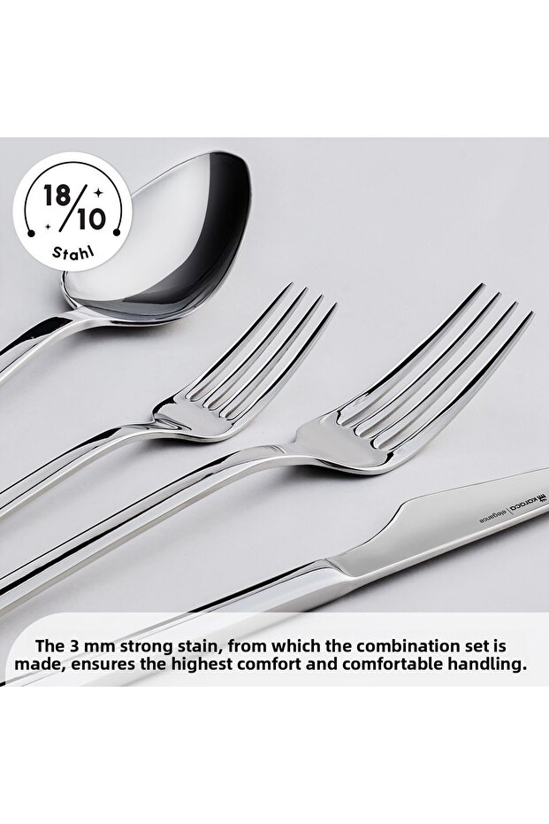Cedar Elegance Besteckset für 12 személyes, 84 személyes - Hochwertiges 18/10 rostfreies - 6