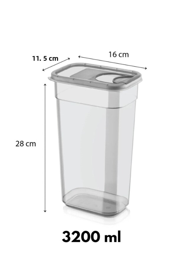 Set of 3 Sliding Lid Storage Containers - Anthracite Color (3200 Ml, 2000 Ml, 1300 ml) - 6