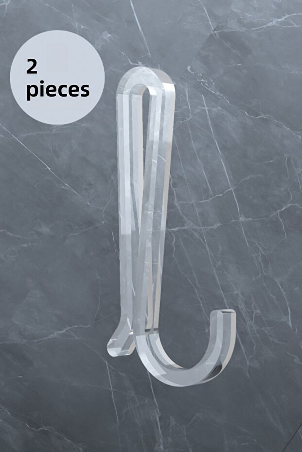 2 Pcs Clear Plastic Hanging Metal Bathroom Kitchen Shelves