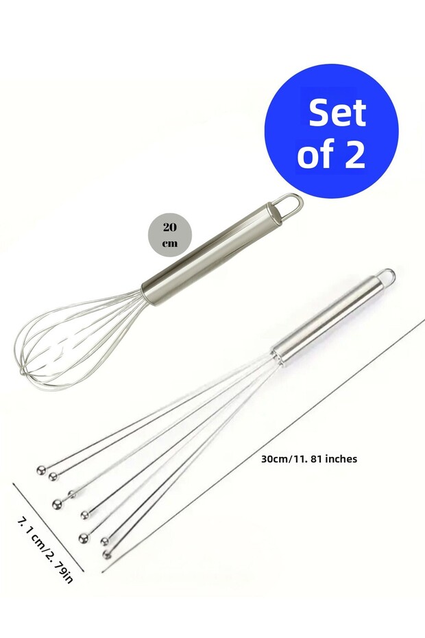 2-Piece Stainless Steel Classic and Ball Beater |   Ergonomic Handle Wire Mixer |   Kitchen Hand Mixer