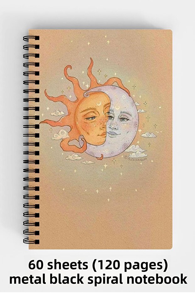 A5 Spiral Hard Cover Notebook with Aesthetic Design 120 Sheets