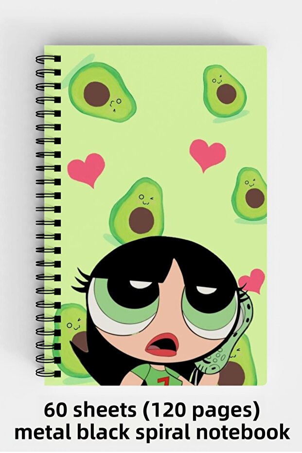 Powerpuff Girls Buttercup Designed A5 Spiral Hard Cover Notebook 120 Sheets