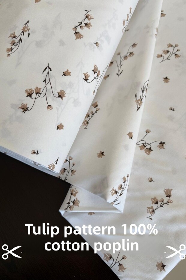 100% Cotton Tulip Printed Poplin Fabric- Bed Sheet- Sheet- Pillowcase- Dress- Bag- 240 Cm Wide
