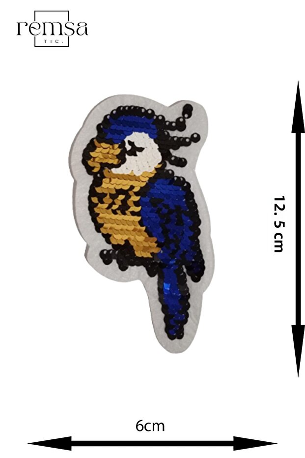 أرما - رقعة - رقعة - نموذج ببغاء مطرز بالحديد (6 سم × 12,5 سم) - 1