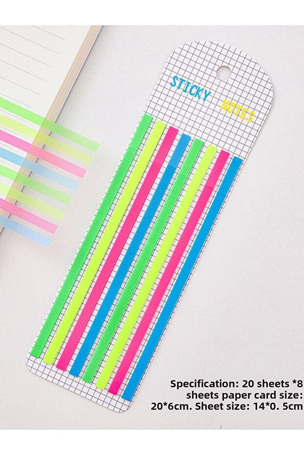 Post-It 160 Sheets Sticker - Transparent Colored, Uuzn Stripe, Adhesive Note Paper Bookmark - 1