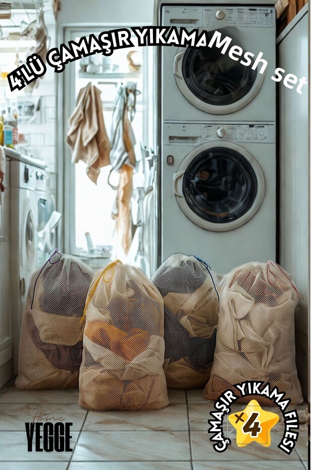 4 Pieces Laundry Net Set 40X60 cm – Laundry Net Set - 1