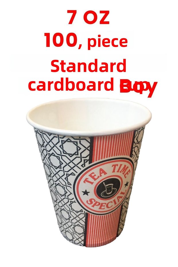 100 Pieces 7 oz Cardboard Tea Coffee Cups - Paper Cups