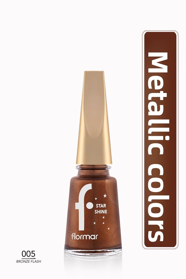 Metallic Shiny Nail Polish - Star Shine Nail Enamel - 005 Bronze Flash-8690604564156