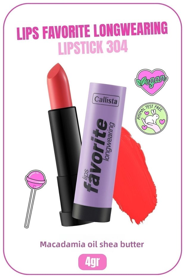Lips Favorite Longwearing Lipstick Ruj 304 Tangerino - Pembe