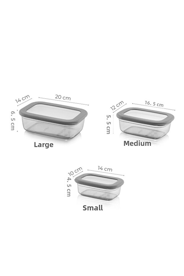 Foly Poly Rectangular Storage Container Shallow 1x(1200 ML, 670 ML, 400 ML) - 4