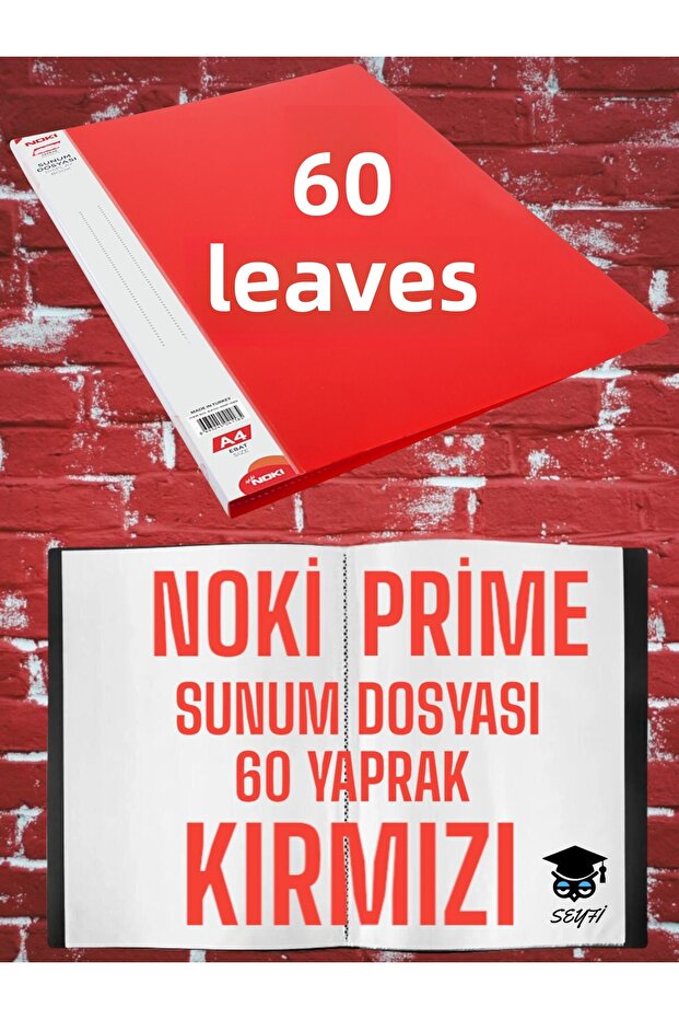 60 SHEETS RED A4 PRESENTATION FILE NOKY PRIME HIGH QUALITY POUCH THICKNESS DOMESTIC PRODUCTION