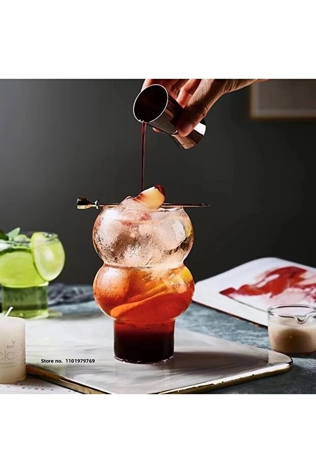 6 Pieces Heat Resistant Borosilicate Cone Wavy Cocktail Glass - Coffee and Presentation Glass 400 ml