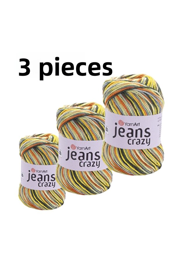 Yarn Art Jeans Crazy Knitting Yarn 7201 & 3 Pieces Package