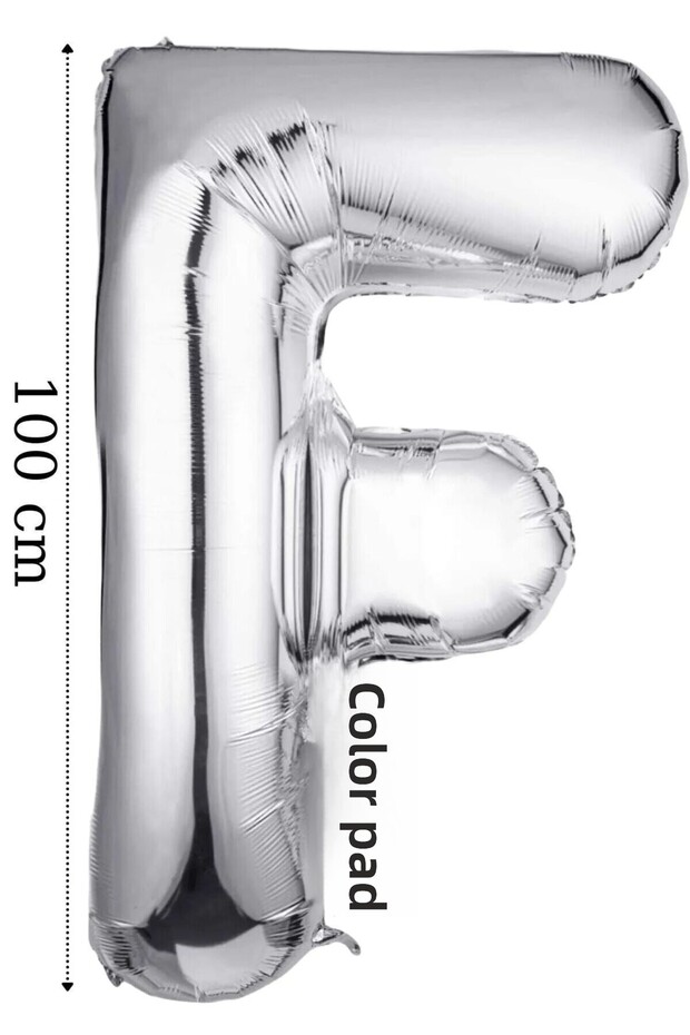 Foil Balloon Letter F Helium Balloon 100 cm Silver Color - Letter F Balloon - Letter Foil Balloon - 40 Inch