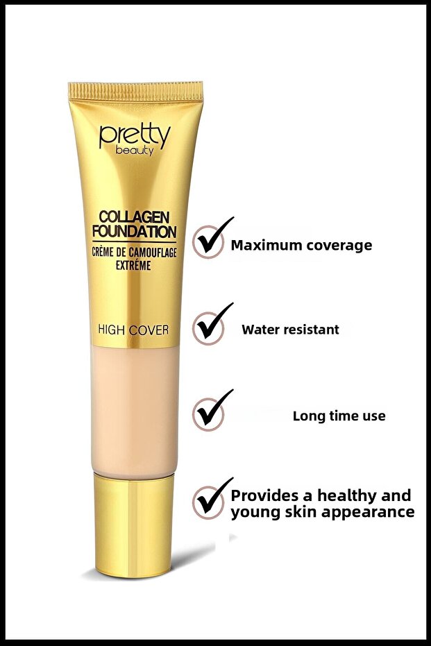 High Cover Collagen Foundation with High Coverage Effect No:1 - 1